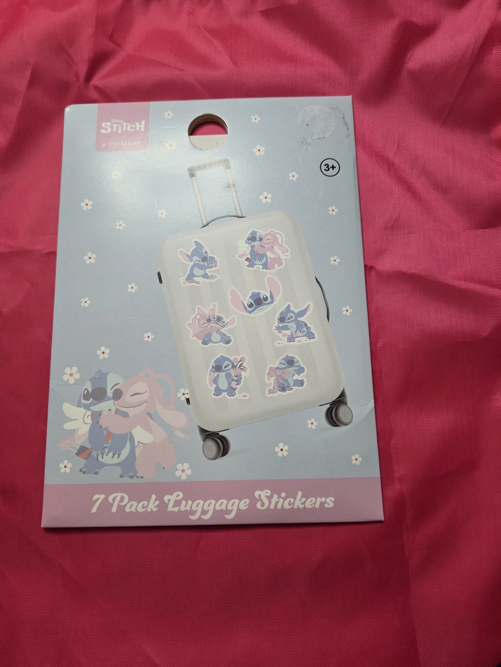 Disney Stitch Luggage Stickers - Pink and Light Blue